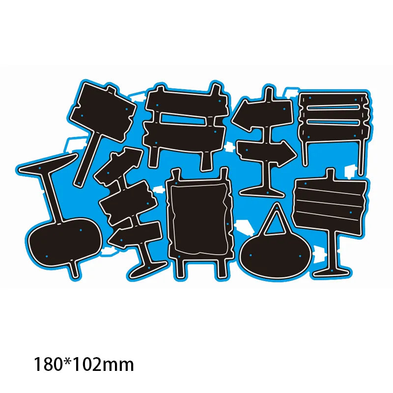 Troquel Metal para Máquina Troqueladora DIY - Señales Calle Scrapbooking Álbum Foto - Embossing Paper Cards 116x72mm/180x102mm