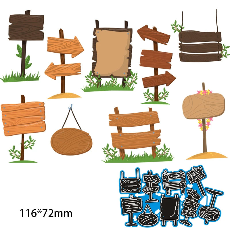 Troquel Metal para Máquina Troqueladora DIY - Señales Calle Scrapbooking Álbum Foto - Embossing Paper Cards 116x72mm/180x102mm