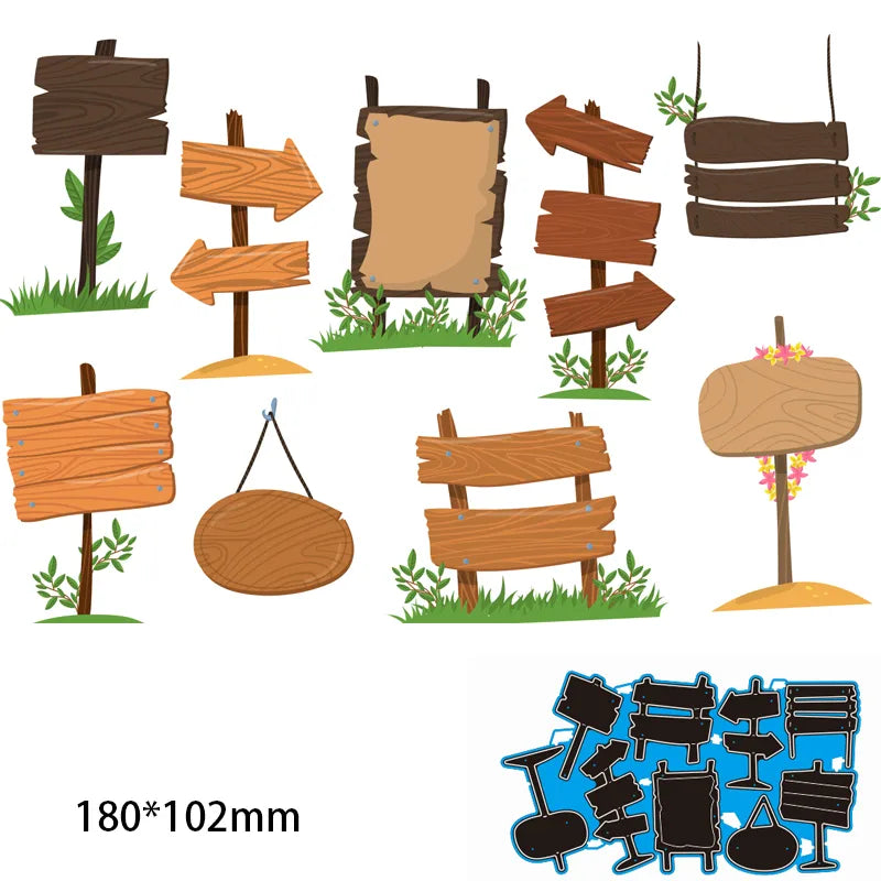 Troquel Metal para Máquina Troqueladora DIY - Señales Calle Scrapbooking Álbum Foto - Embossing Paper Cards 116x72mm/180x102mm