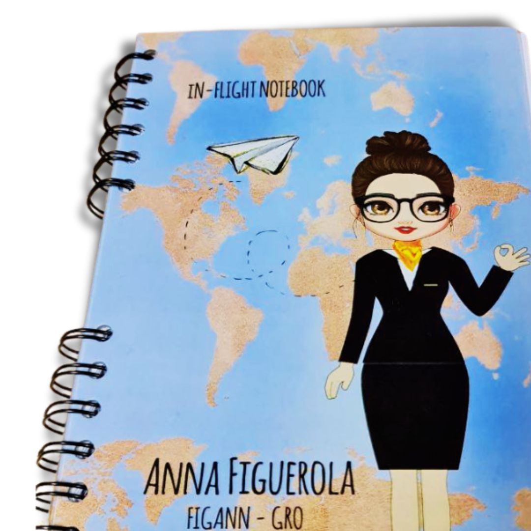 Agenda de Vuelo Personalizada para Cabin Crew y Tripulación de Cabina (TCP) – Modelo Stewardess Blue Clouds