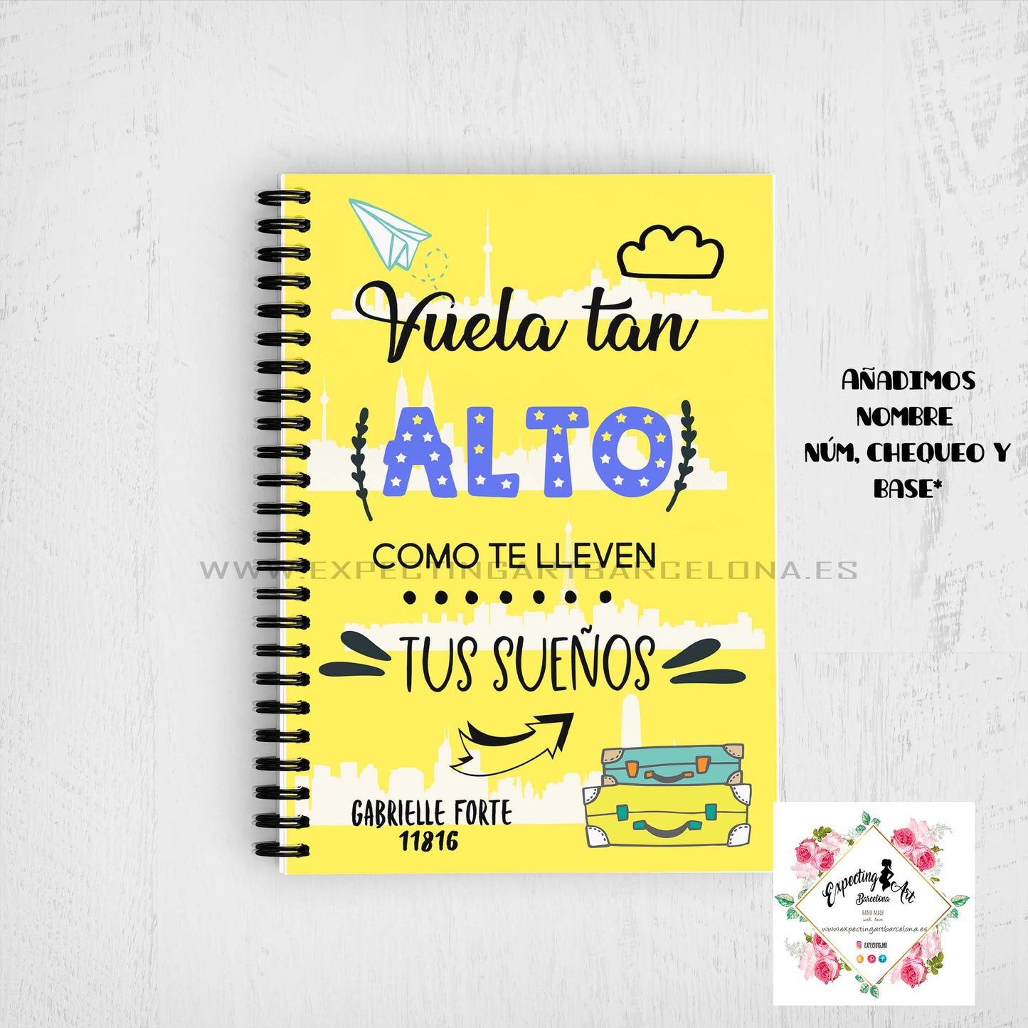 Agenda de vuelo personalizable para Cabin Crew. Modelo Vuela tan alto.
