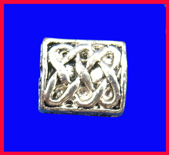 Abalorios rectangulares Separadores Plateados - Paquete de 5 Unidades - 8mm x 7mm - Agujero 1.0mm