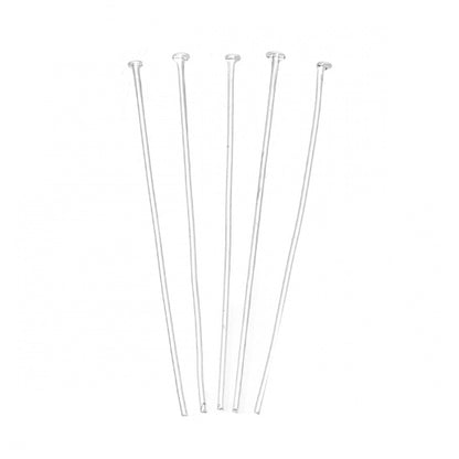 Alfileres de Cabeza plana Aleación de Argentado, 5cm de longitud 0.7mm diámetro 10 ud