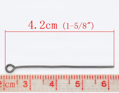 Pinchos Aleación color Gunmetal,4.2cm de longitud 0.7mm (21 gauge). 10 Unidades