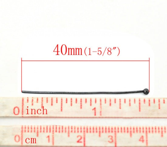 Alfileres de cabeza de bola Cobre Gris Gunmetal,4cm de longitud 0.7mm (21 gauge)