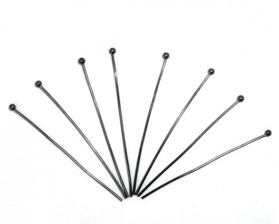 Alfileres de cabeza de bola Cobre Gris Gunmetal,4cm de longitud 0.7mm (21 gauge)