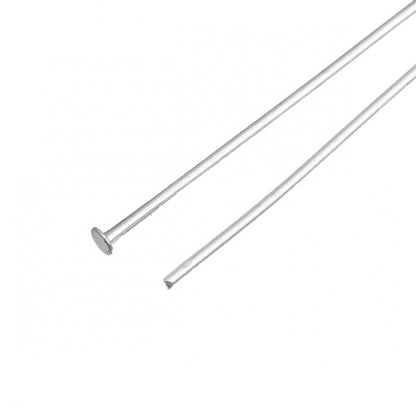 Alfileres de Cabeza plana Aleación de Argentado, 5cm de longitud 0.7mm diámetro 10 ud