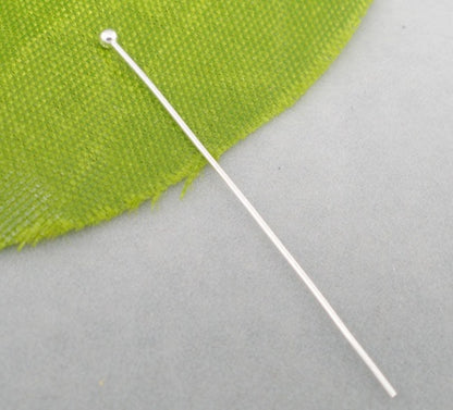 Alfileres de cabeza de bola Cobre de Argentado,3.5cm de longitud 0.5mm (24 gauge). 10 Unidades