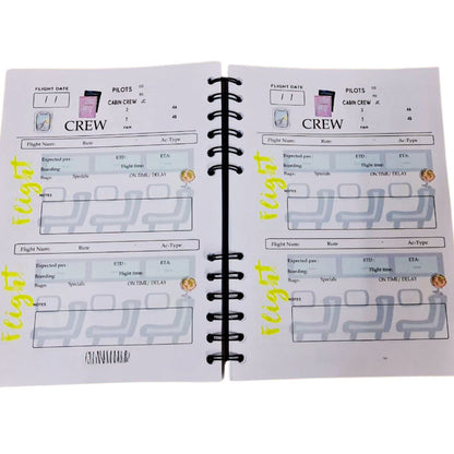 Agenda de Vuelo Personalizada para Cabin Crew y Tripulantes de Cabina (TCP) – Modelo Mapa Dorado