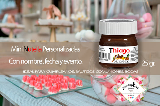 Mini Tarros de Nutella Personalizados | Favores de Boda y Fiesta