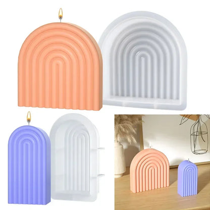 Molde de Silicona Arco Iris para Velas con Diseño Geométrico