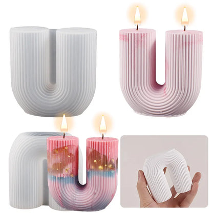 Molde en Forma de U para Velas Perfumadas - Elegancia y Creatividad en Cada Detalle"