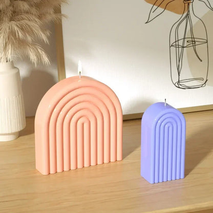 Molde de Silicona Arco Iris para Velas con Diseño Geométrico