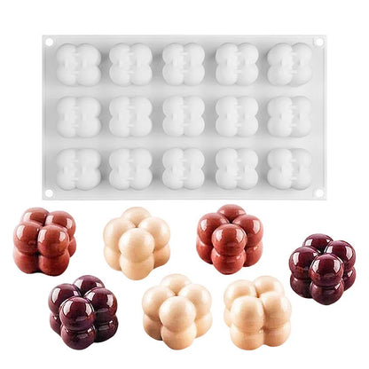 Molde de Silicona 3D de 6/15 Cavidades para Velas, Jabones y Repostería