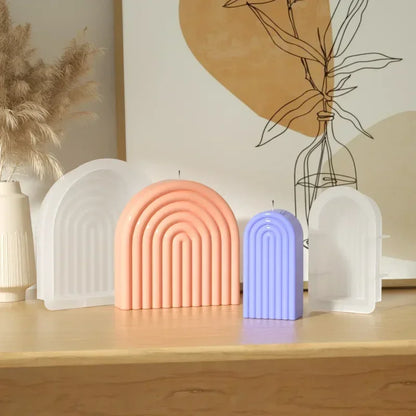 Molde de Silicona Arco Iris para Velas con Diseño Geométrico