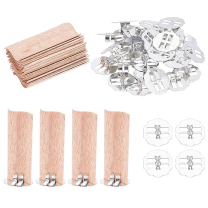 Set de 10 Mechas de Madera para Velas de Cera de Soja y Parafina
