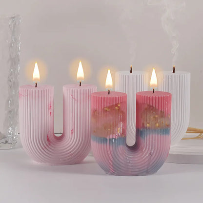 Molde en Forma de U para Velas Perfumadas - Elegancia y Creatividad en Cada Detalle"