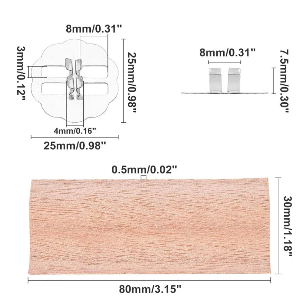 Set de 10 Mechas de Madera para Velas de Cera de Soja y Parafina
