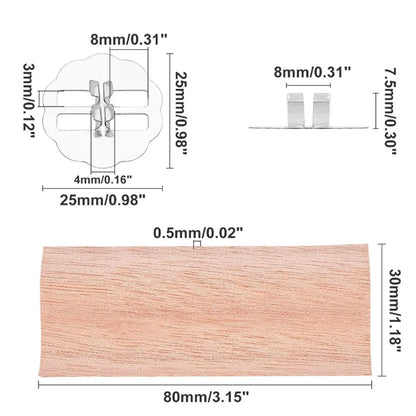 Set de 10 Mechas de Madera para Velas de Cera de Soja y Parafina