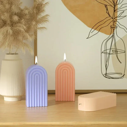 Molde de Silicona Arco Iris para Velas con Diseño Geométrico