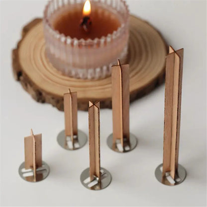 Set de 10 Mechas de Madera para Velas de Cera de Soja y Parafina