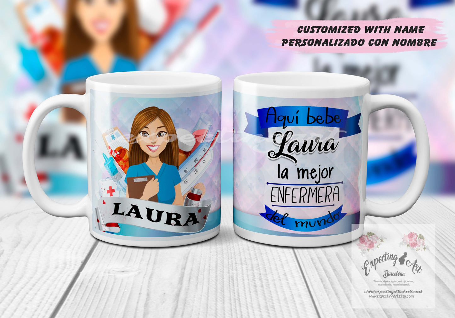 Taza Mágica para Enfermeras - Personalización Única - Regalo Ideal para Cumpleaños