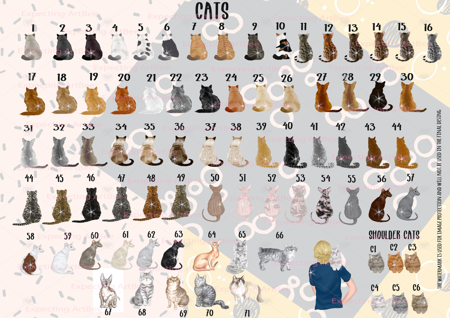 Taza Personalizada de Cerámica con Gato y Dueña- Modelo Mis hijos tienen patitas  - Taza Bonita de Amantes de Gatitos en Acuarela - Personalizable con Nombres