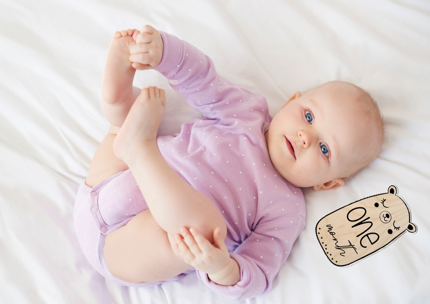 Hitos Mensuales de Ositos en Madera para Bebés