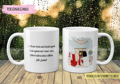 Taza de Cerámica de 11 oz Personalizable para Amigas en Navidad - Regalo Único y Artesanal