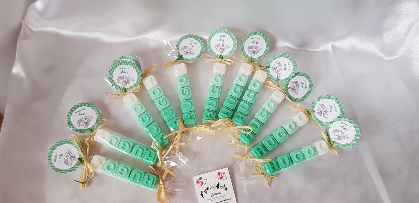 Kommunionbriefe Seife | Seife mit personalisiertem Taufname | Babyparty -Seife | Ich erinnere mich an die Hochzeit | Taufdetails | Favor baby