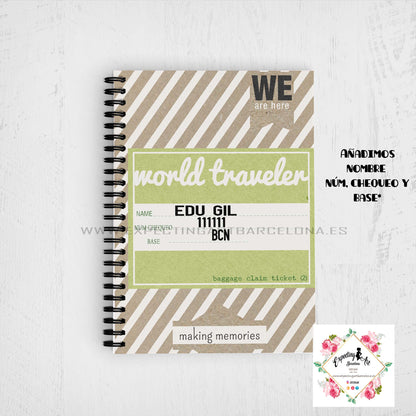 Agenda personalizable para cabin crew. Modelo TAG